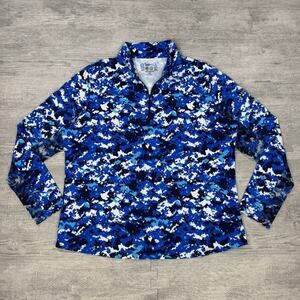 IBKUL Edgewood Tahoe Women’s XXL Camouflage 1/4 Zip Blue Long Sleeve Mock Golf
